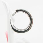 Womens .925 sterling silver White hoop earring 2mm thick and 4mm wide 3