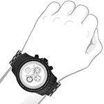 Black Genuine Diamond Watches: Luxurman Phantom Heavy Mens Watch 2.25ct 3