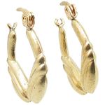 10k Yellow Gold earrings Fancy puff bamboo gold earrings AGBE78 1