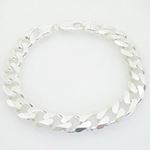 Mens 925 Sterling Silver curb bracelet franco cuban miami rope charm fancy swag Curb link bracelet 1