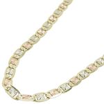 "14K Three tone valentine chain 20"" Long 3MM Wide MLC8 1"