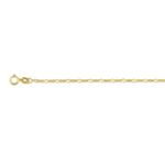 14K Yellow Gold 1.3mm wide Diamond Cut Alternate Classic Figaro Chain with Spring Ring Clasp 1