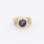 10k Yellow Gold Syntetic purple gemstone ring ajjr51 Size: 2 3