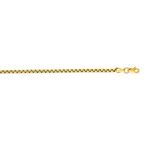 14K Yellow Gold 2.4mm wide Shiny Round Box Chain with Lobster Clasp 1