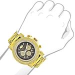 Escalade Black MOP Dial by Luxurman Diamond Watch 0.75ct Yellow Gold Plated 3