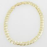 Mens 10k Yellow Gold diamond cut figaro cuban mariner link bracelet 8 inches long and 6mm wide 3