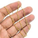 14K YELLOW Gold SOLID ITALY CUBAN Chain - 18 Inches Long 1.7MM Wide 3