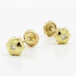 14K Yellow gold Flower cz stud earrings for Children/Kids web192 3