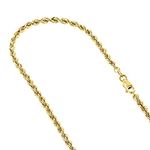 10K Yellow Gold 2.7mm Wide Hollow Rope Chain Necklace with Lobster Clasp (22 inches) 1