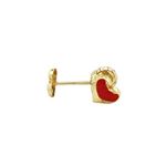 14K Yellow gold Heart stud earrings for Children/Kids web105 1