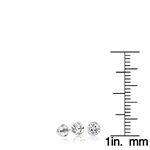 Ladies Platinum Round Natural Diamond Bezel Stud-3