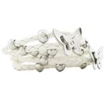 Womens White Band Butterfly Braided Bracelet CBBR2