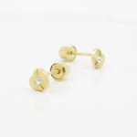 14K Yellow gold Heart cz stud earrings for Children/Kids web483 3