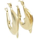 10k Yellow Gold earrings Dolphin hoop AGBE65 1