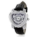 Ladies Diamond Heart Watch 0.30Ct Black