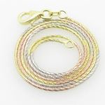 Ladies .925 Italian Sterling Silver Tri Color Snake Link Chain Length - 16 inches Width - 1mm 1