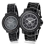 New His and Hers Watches: Centorum Matching Real Diamond Watch Set 1.05 Carat 1