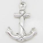 Fancy anchor silver pendant SB55 43mm tall and 26mm wide 3