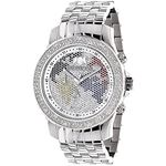 Luxurman Mens Diamond Watch 0.2ct Color Worldmap Multicolor Stones on the Face 1