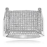 10K Mens Pave Set Natural 1.1 Ctw Diamond Ring For