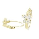 14K Yellow gold Butterfly cz hoop earrings for Children/Kids web327 1