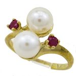 10K Yellow Gold womens synthetic pear ring ASVJ40 1