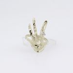 10k Yellow Gold Finger white ring ajr29 Size: 7 3