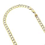 "10K Yellow Gold 7mm wide 24"" long diamond cut Curb Cuban Italy Chain Necklace with Lobster Clasp G