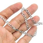 14K WHITE Gold SOLID ITALY CUBAN Chain - 20 Inches Long 4.8MM Wide 3