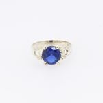 10k Yellow Gold Syntetic blue gemstone ring ajjr46 Size: 2 3