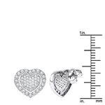 Platinum Natural Diamond Shiny Heart Earrings St-3