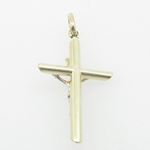 Mens 10K Solid Yellow Gold white jesus cross Length - 1.26 inches Width - 16mm 3