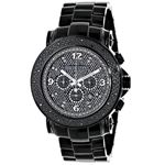 Mens Diamond Black Watch 0.25Ct Oversized Watch Es
