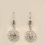 "Designer Pave Disco Ball Dangle Sterling Silver Earrings ST05