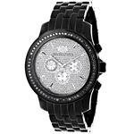 Black Phantom Genuine Diamond Watches: Large Luxurman Mens Watch 2.25ct 1