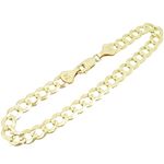 Mens 10k Yellow Gold figaro cuban mariner link bracelet 8.5 inches long and 7mm wide 1