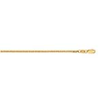 14K Yellow Gold 1.8mm wide Shiny Square Wheat Chain with Lobster Clasp 1