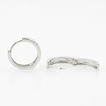 womens bp90 fancy earrings 14K white gold italian ball stud huggie hoop 3