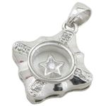 Women silver star cz pendant SB13 22mm tall and 17mm wide 1