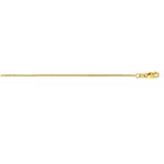 14K Yellow Gold 1.0mm wide Shiny Classic Box Chain with Lobster Clasp 1