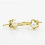 14K Yellow gold Fancy flower pearl hoop earrings for Children/Kids web231 3