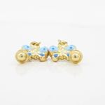 14K Yellow gold Butterfly cz chandelier earrings for Children/Kids web385 3