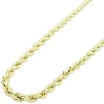 "Mens 10k Yellow Gold rope chain ELNC12 22"" long and 3mm wide 1"