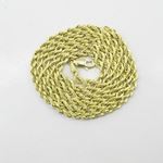 "Mens 10k Yellow Gold Hollow Rope chain ELNC27 22"" long and 3.3mm wide 3"