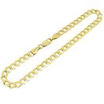 Mens 10k Yellow Gold diamond cut figaro cuban mariner link bracelet 8 inches long and 5mm wide 1