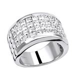 Platinum Ring Invisible Set Princess Cut Diamond W