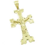 Mens 10k Yellow gold Jesus crucifix charm EGP72 1