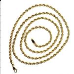 10K YELLOW Gold HOLLOW ROPE Chain - 18 Inches Long 3.3MM Wide 1