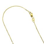 10K YELLOW Gold SOLID BOX CHAIN Chain - 22 Inches Long 0.8MM Wide with Lobster Clasp 1