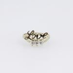 10k Yellow Gold Syntetic white love gemstone ring ajr11 Size: 6.25 3